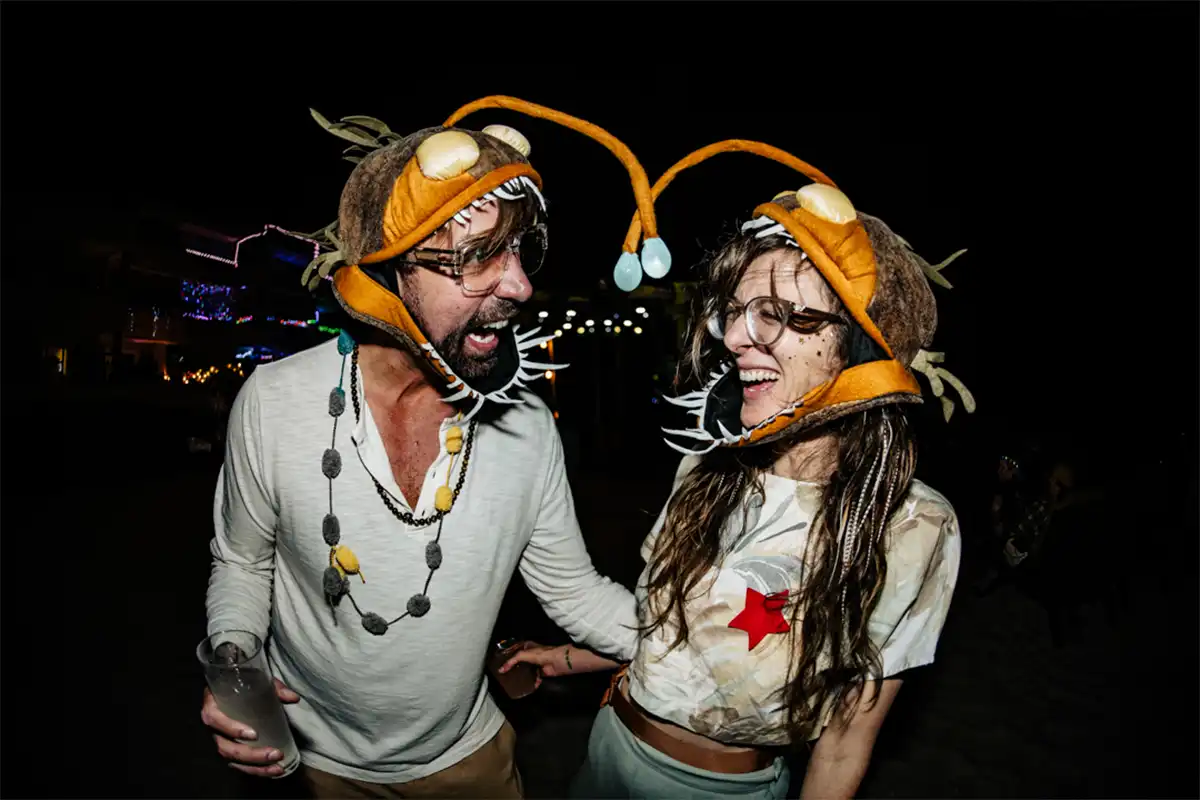 Guests in theme night costume.