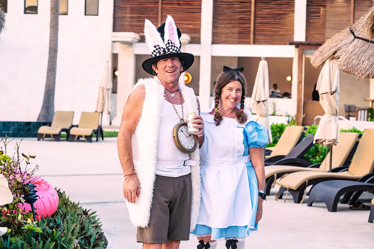 Guests in theme night costume.