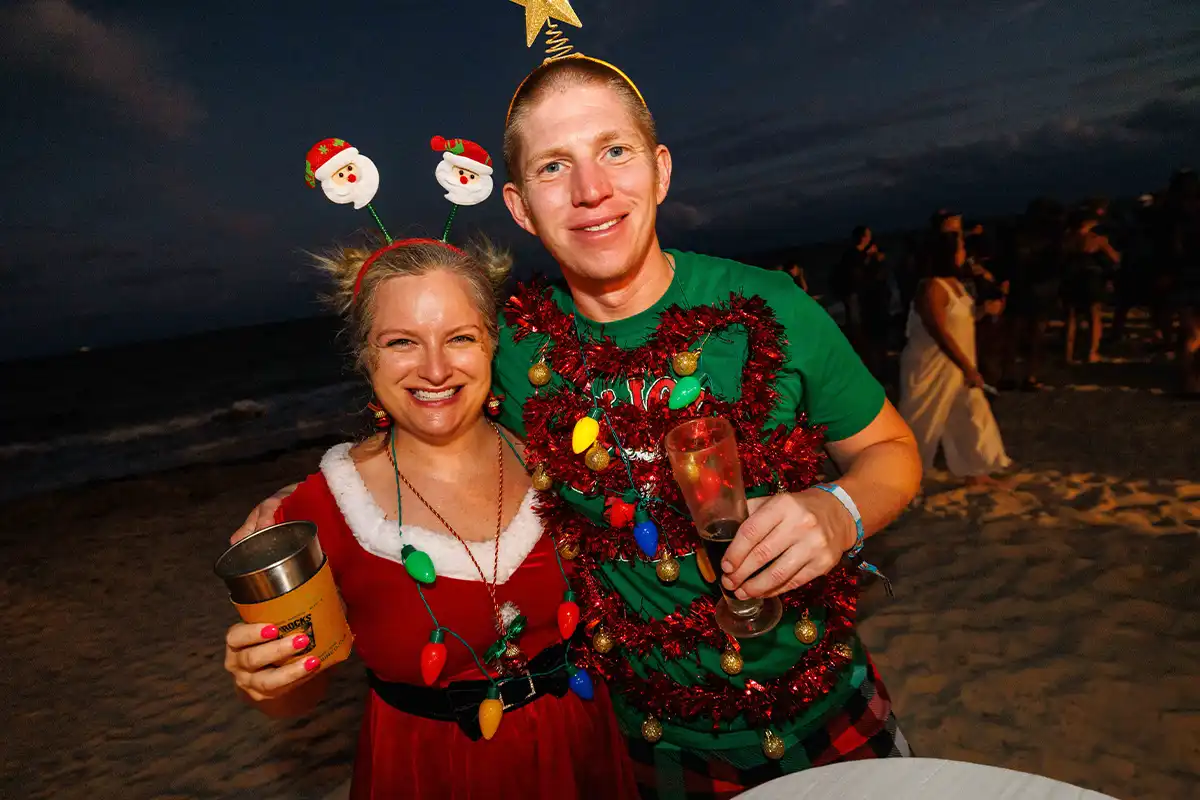 Guests in theme night costume.