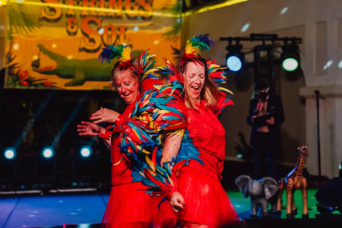 Guests in theme night costume.